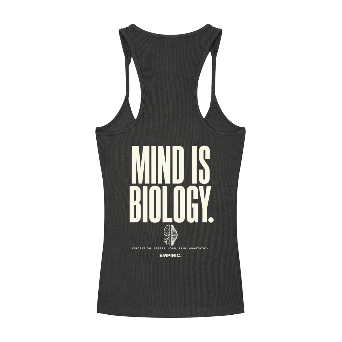 MIND IS BIOLOGY. — Ribbed Racerback Tank