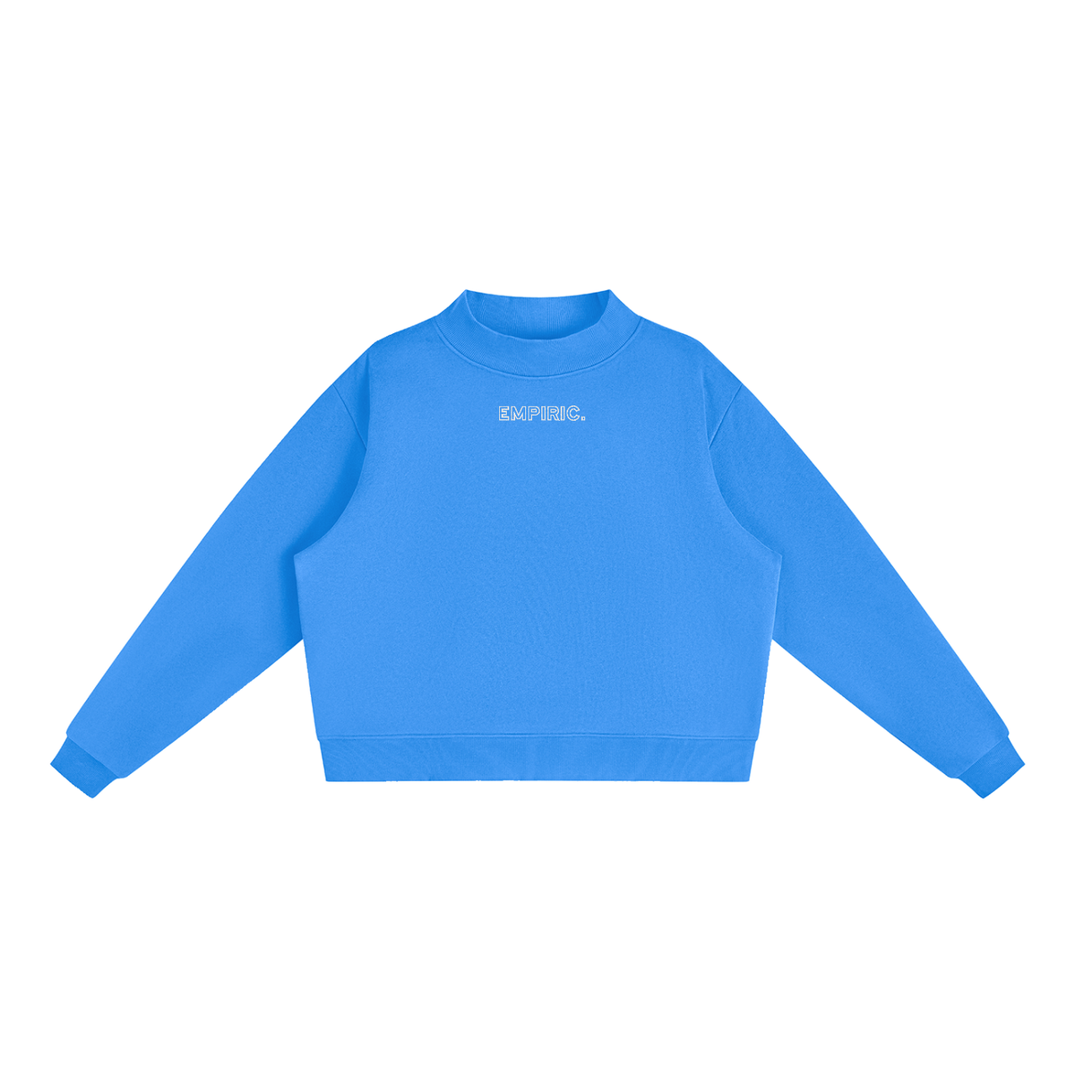 EMPIRIC. Women's Embroidered Sweatshirt in Blue with white embroidery, front