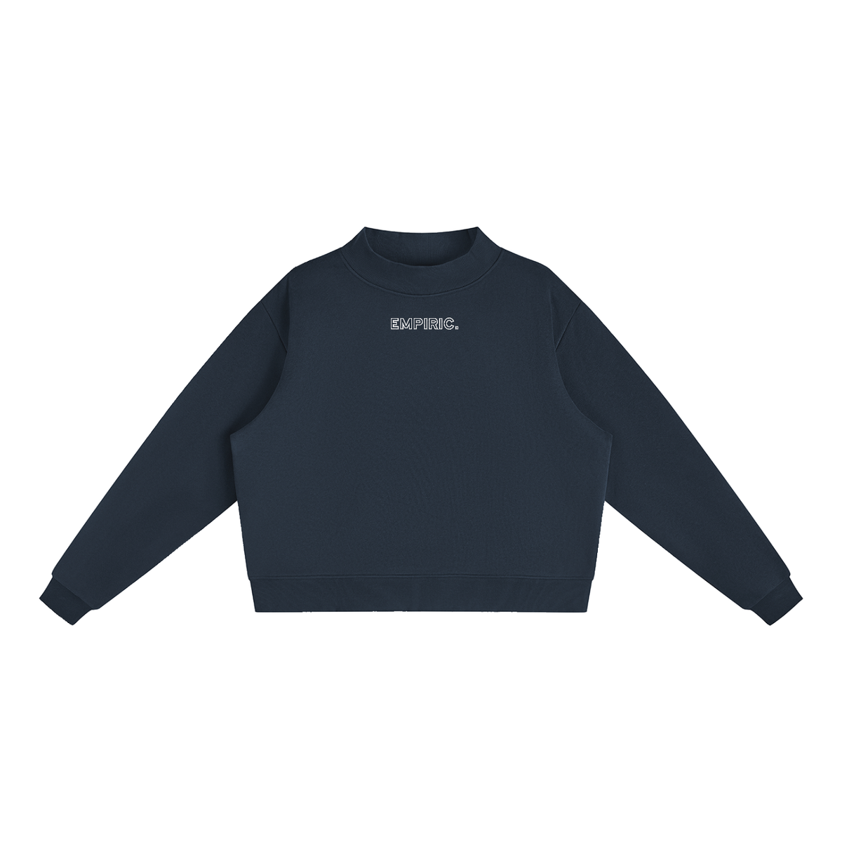 EMPIRIC. Women's Embroidered Sweatshirt in Navy with white embroidery, front