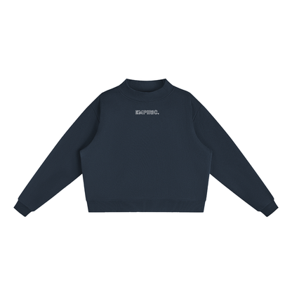 EMPIRIC. Women's Embroidered Sweatshirt in Navy with white embroidery, front
