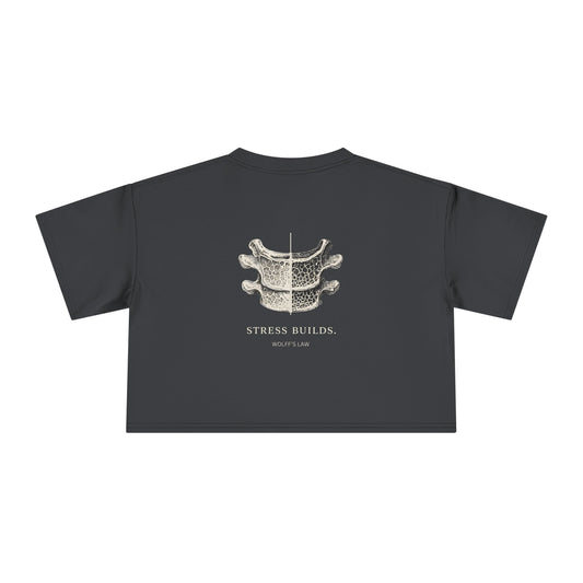 STRESS BUILDS — Women's Crop Tee