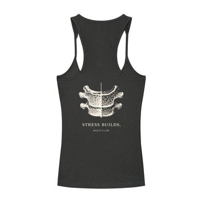 STRESS BUILDS. — Ribbed Racerback Tank
