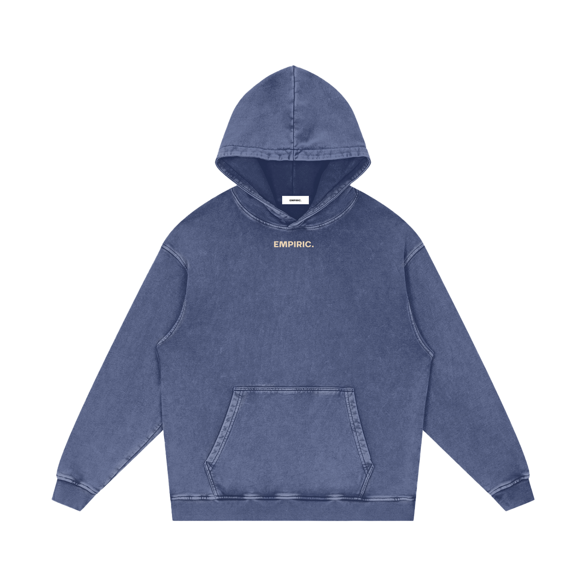 MOVEMENT REWIRES. Snow Washed Hoodie in Dark Blue, front