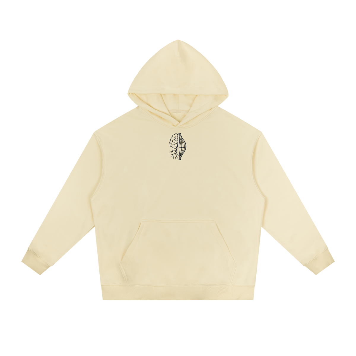 Mind Is Biology — Essential Heavyweight Hoodie, Apricot Back