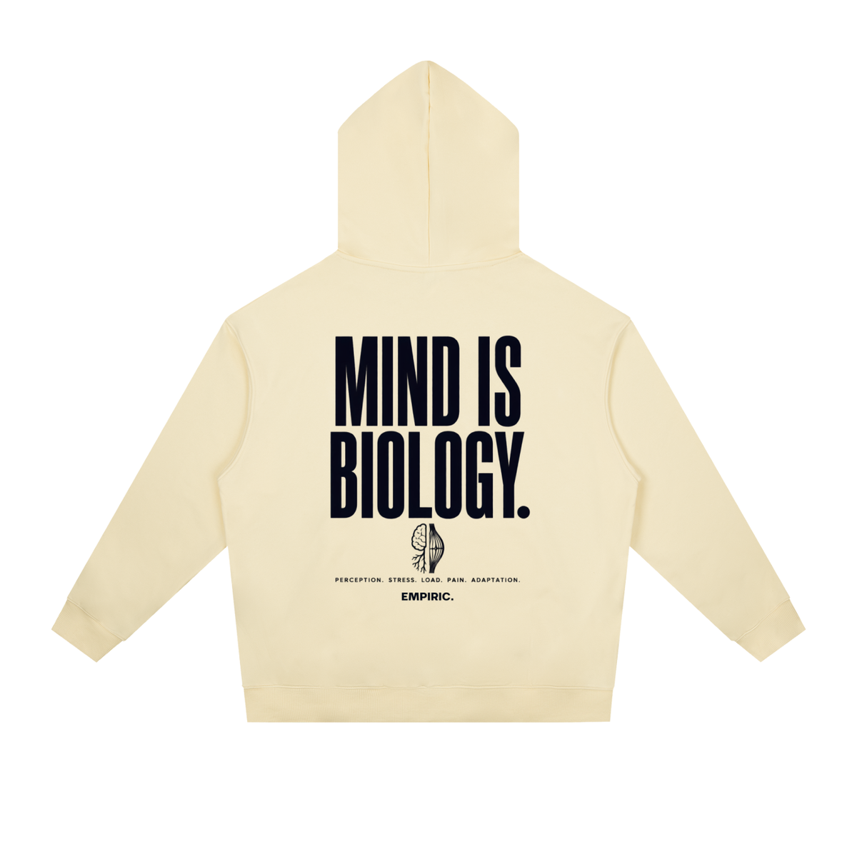 Mind Is Biology — Essential Heavyweight Hoodie, Apricot Front