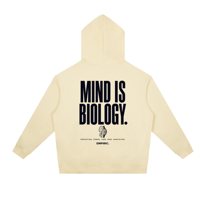 Mind Is Biology — Essential Heavyweight Hoodie, Apricot Front
