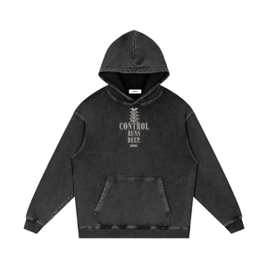 CONTROL RUNS DEEP. Snow Washed Hoodie