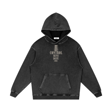 CONTROL RUNS DEEP. Snow Washed Hoodie
