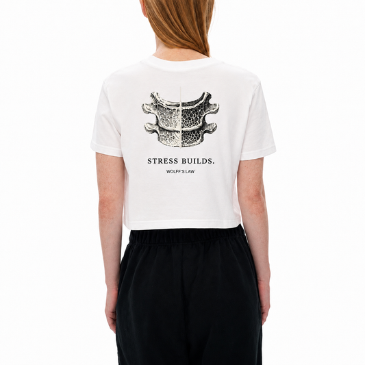 STRESS BUILDS. — Women's Crop Tee