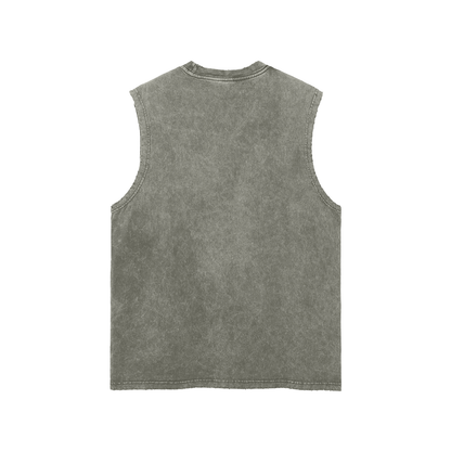 MIND IS BIOLOGY Unisex Snow Washed Tank in Gray Green, back, no print