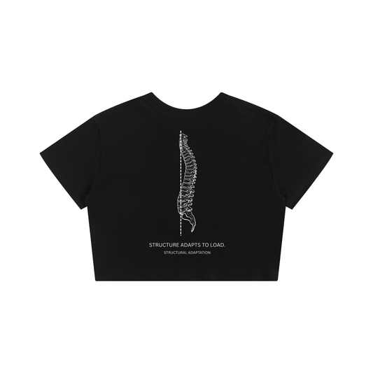 STRUCTURE ADAPTS TO LOAD. — Women's Crop Tee