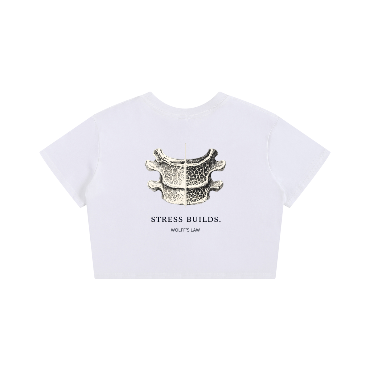 STRESS BUILDS. — Women's Crop Tee