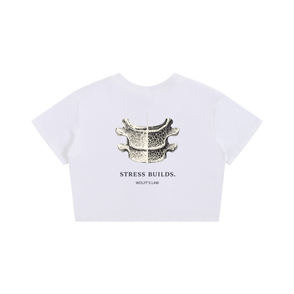 STRESS BUILDS. — Women's Crop Tee