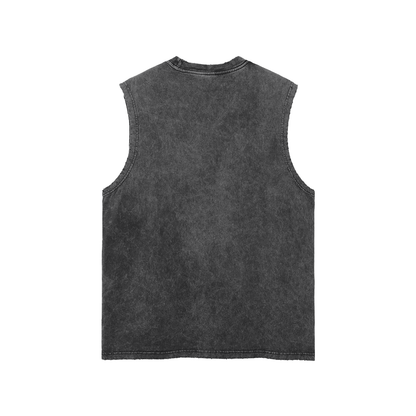 MIND IS BIOLOGY Unisex Snow Washed Tank in Black, back, no print