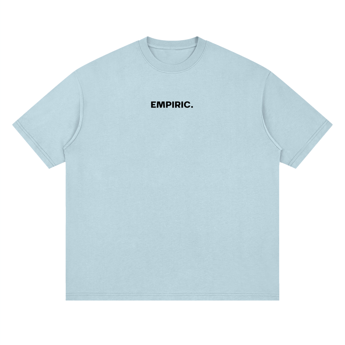 STRESS BUILDS. Tee in Sky, front