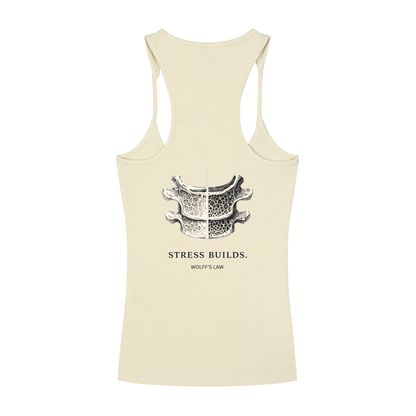 STRESS BUILDS. — Ribbed Racerback Tank