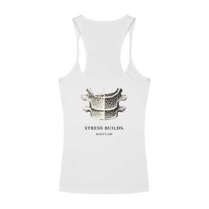 STRESS BUILDS. — Ribbed Racerback Tank